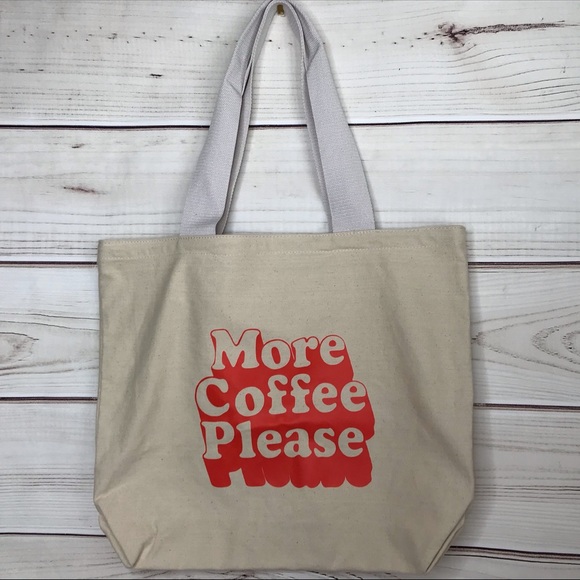 ban.do Handbags - ❄️ Ban.do Canvas Tote “More Coffee Please” Graphic